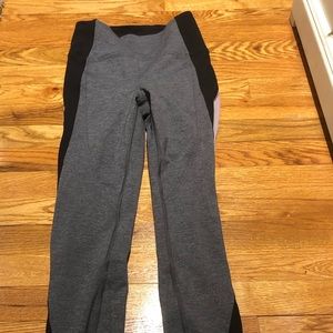 Gray with pink and black side stripe leggings